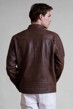 Smart Zip-Up Genuine Leather Biker Jacket