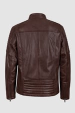 Smart Zip-Up Genuine Leather Biker Jacket