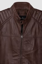 Smart Zip-Up Genuine Leather Biker Jacket