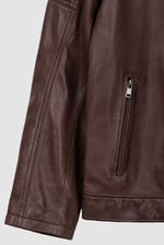 Smart Zip-Up Genuine Leather Biker Jacket