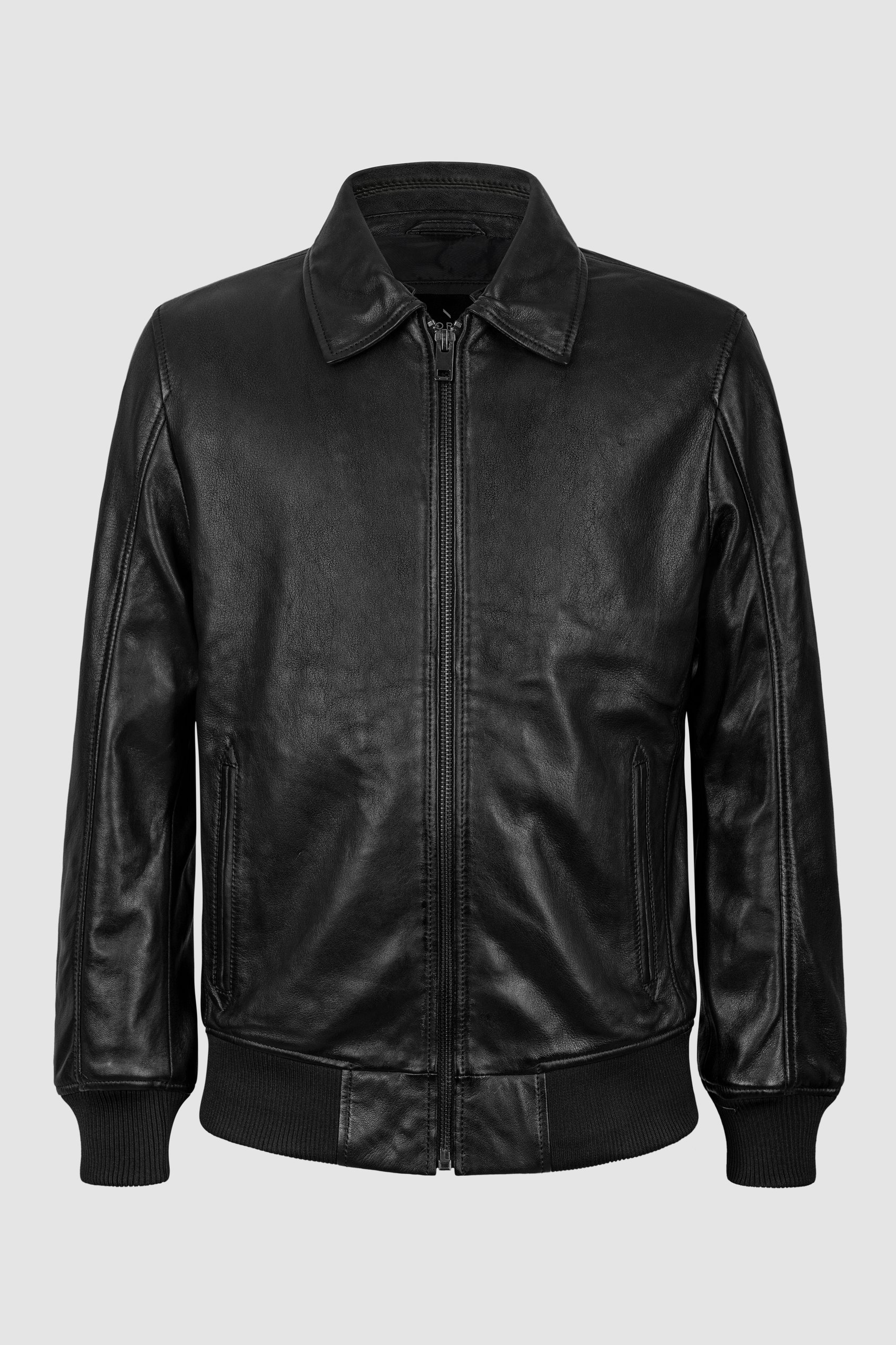 Mens Detachable Borg Collar Genuine Leather Jacket Mens Detachable Borg Collar Genuine Leather Jacket