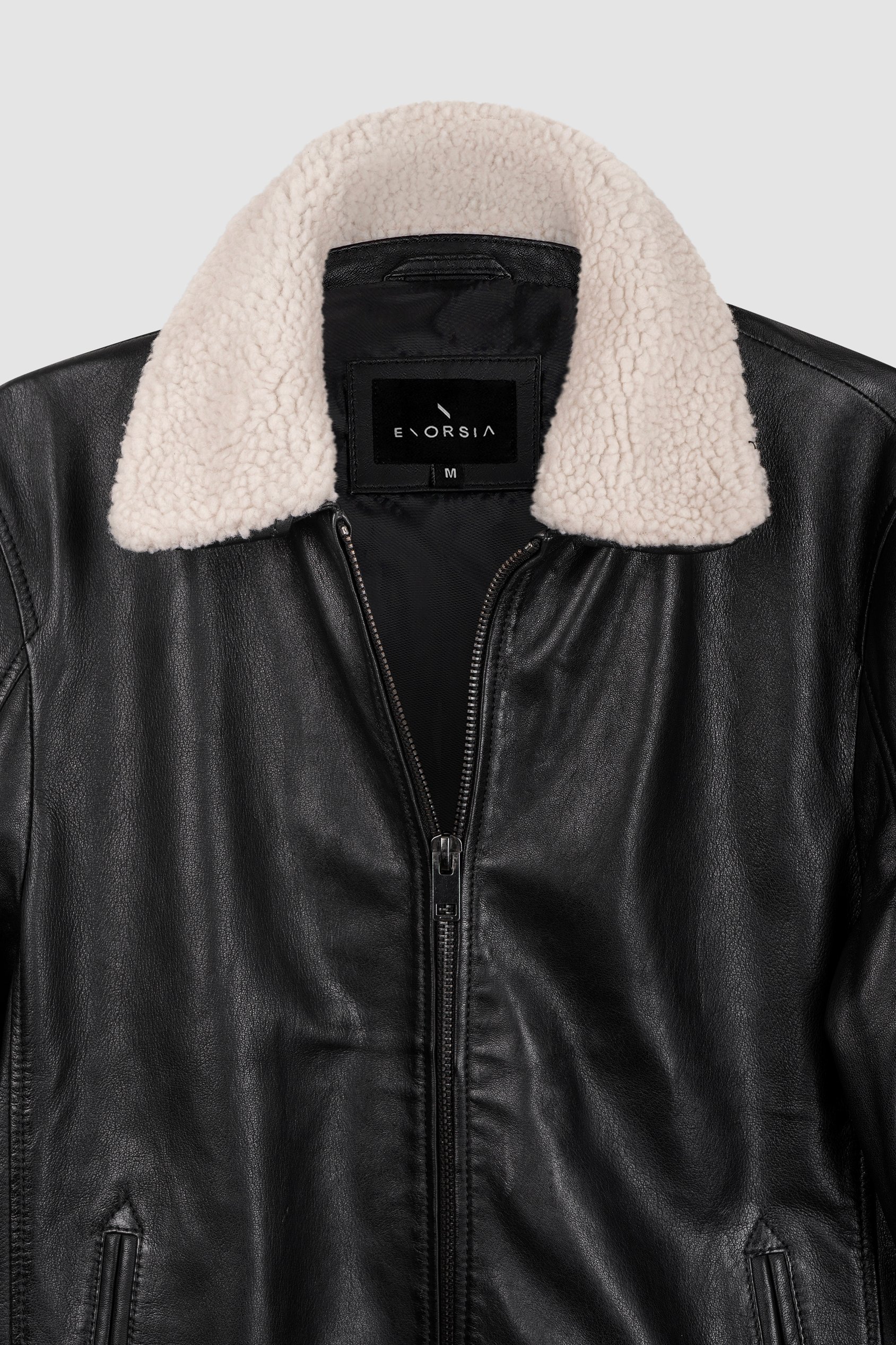 Mens Detachable Borg Collar Genuine Leather Jacket Mens Detachable Borg Collar Genuine Leather Jacket