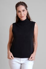 Sleeveless Roll Neck Knit Vest