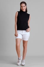 Sleeveless Roll Neck Knit Vest