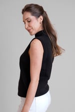 Sleeveless Roll Neck Knit Vest