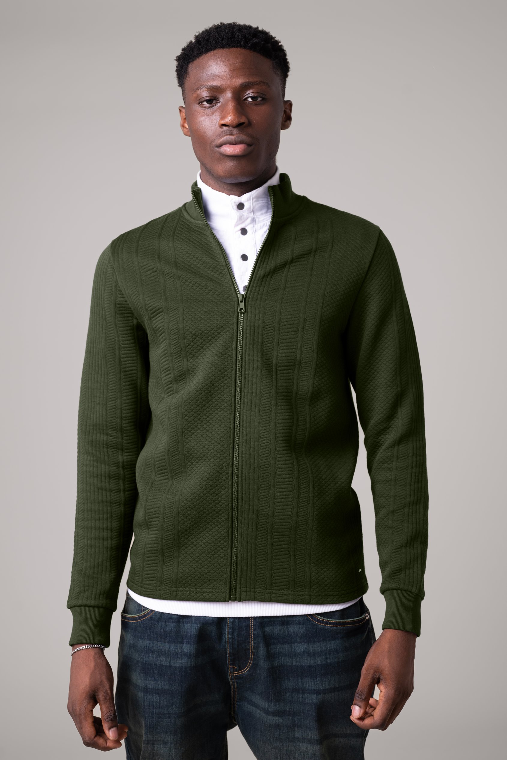 Mens Premium Texture Jersey Jacket