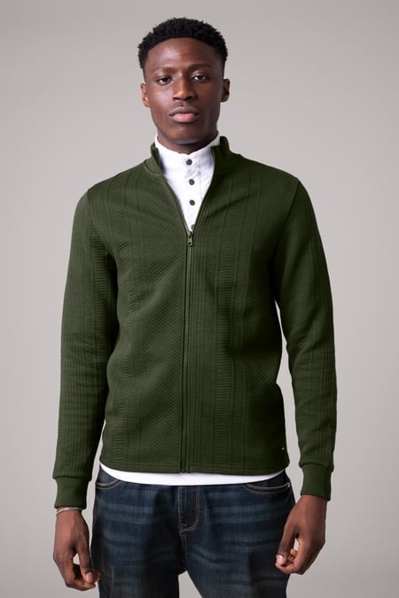 Mens Black Premium Texture Jersey Jacket