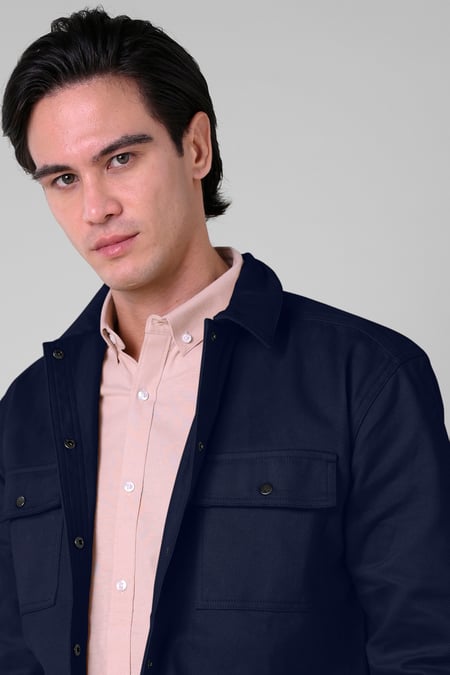 Men's Premium Navy Twill Shacket