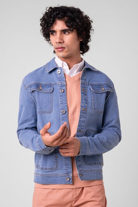 Mens Blue Classic Blue Denim Jacket