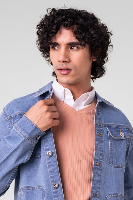 Mens Classic Light Blue Denim Jacket