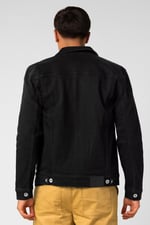 Mens Washed Black Denim Jacket