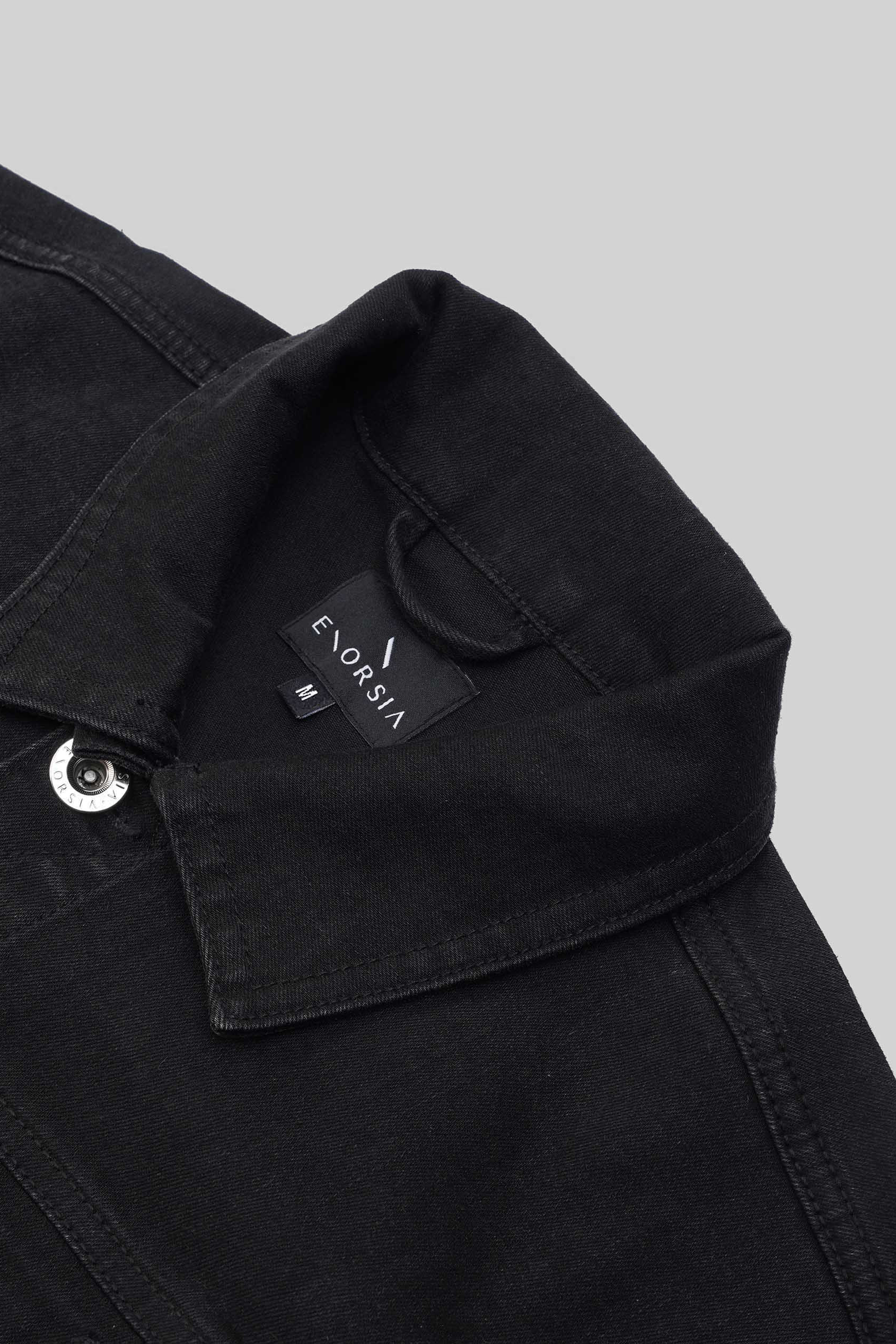 Men's Washed Black Denim Jacket