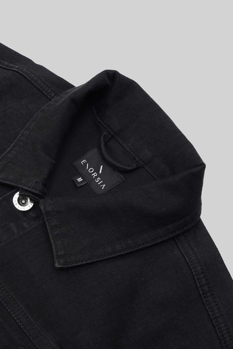 Men's Washed Black Denim Jacket