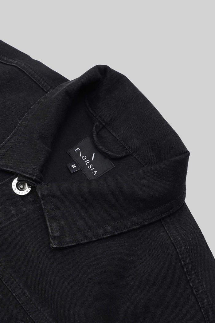 Mens Washed Black Denim Jacket