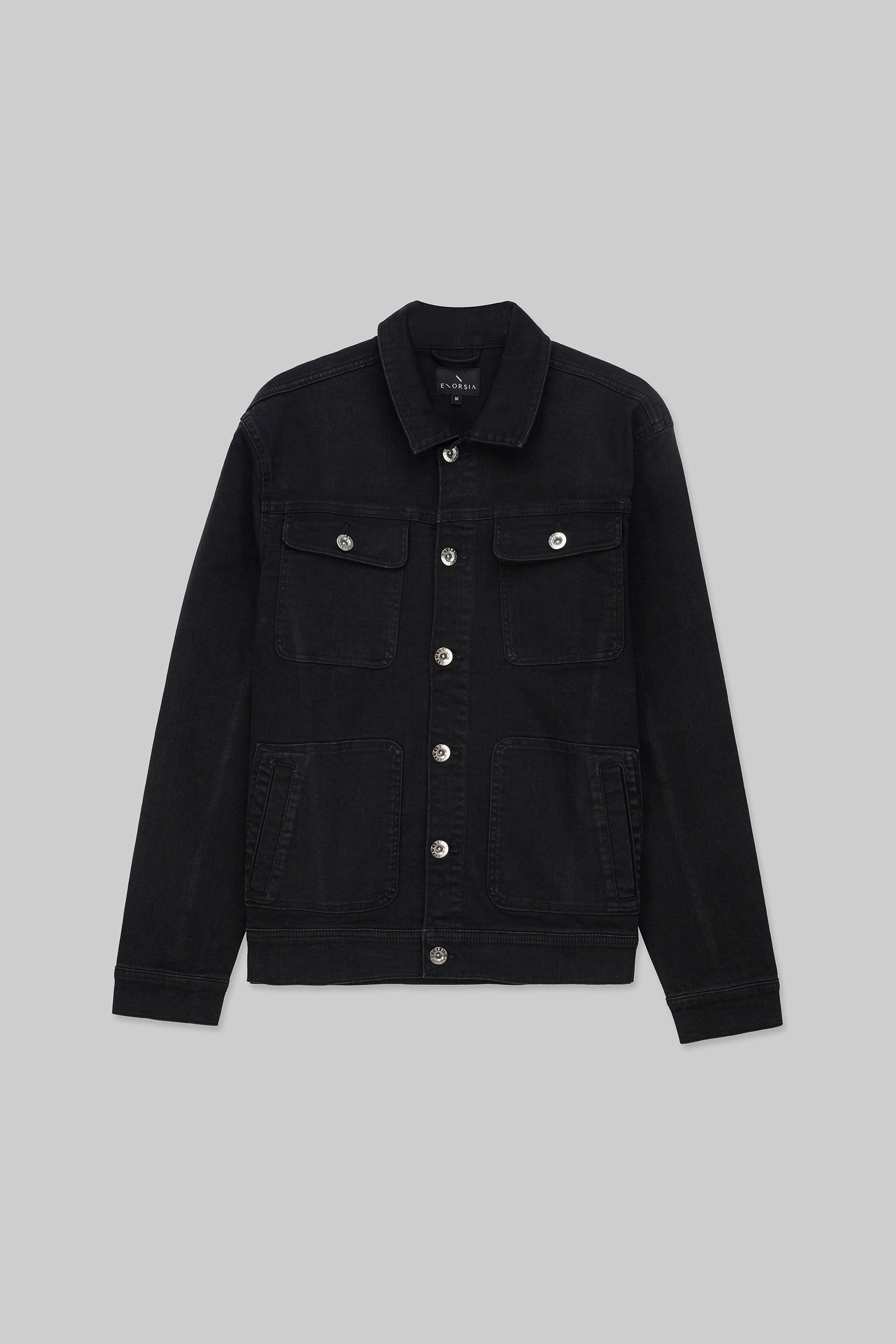 Mens Washed Black Denim Jacket