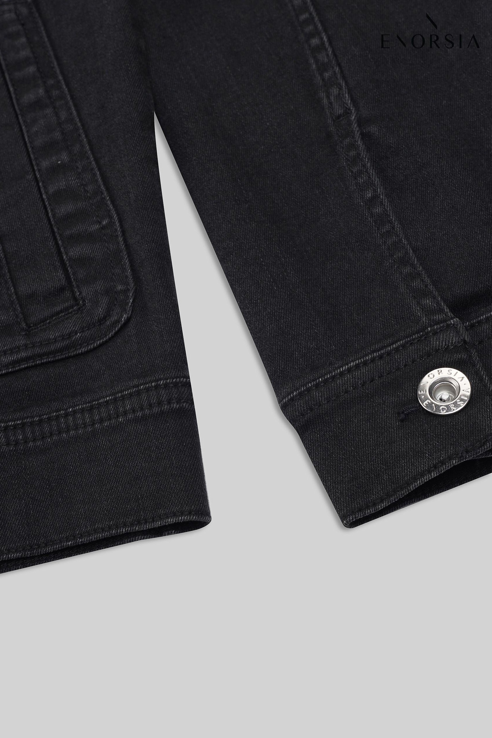 Mens Washed Black Denim Jacket