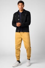 Mens Washed Black Denim Jacket