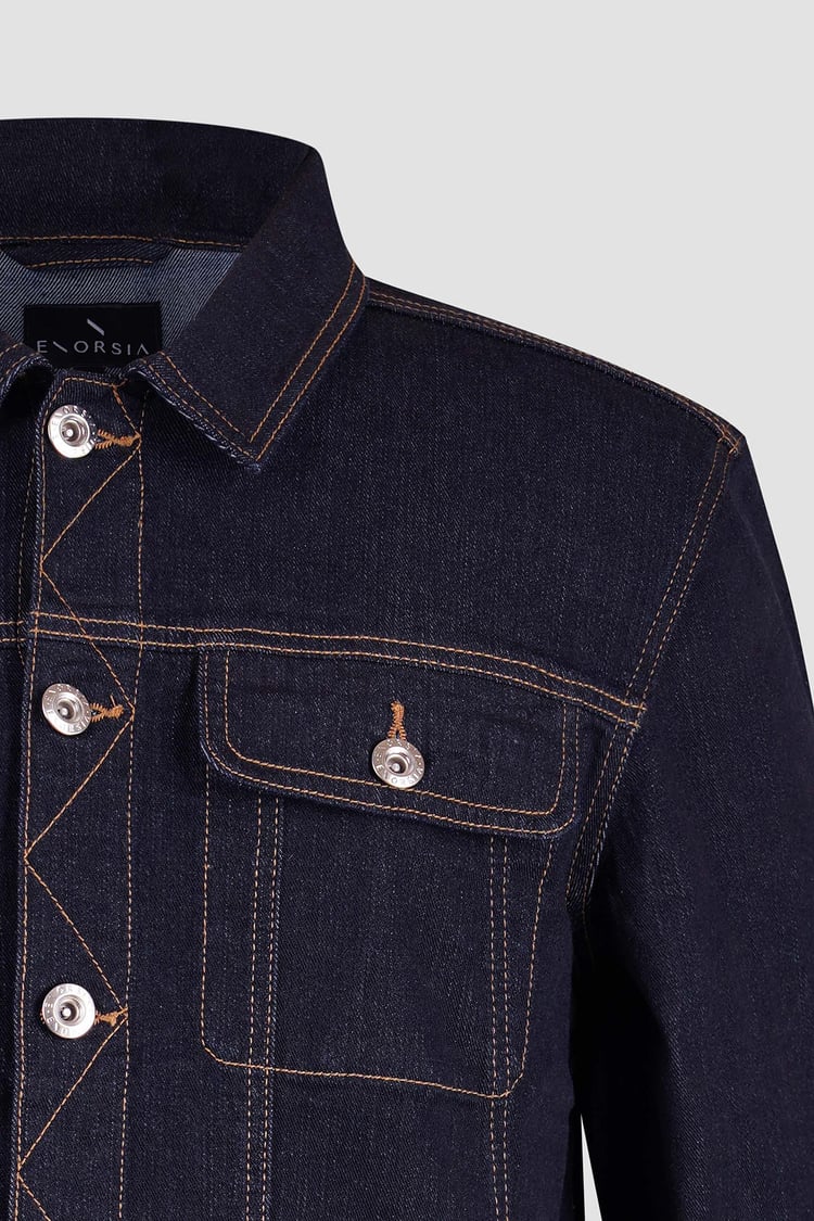 Long Sleeve Raw Denim Jacket