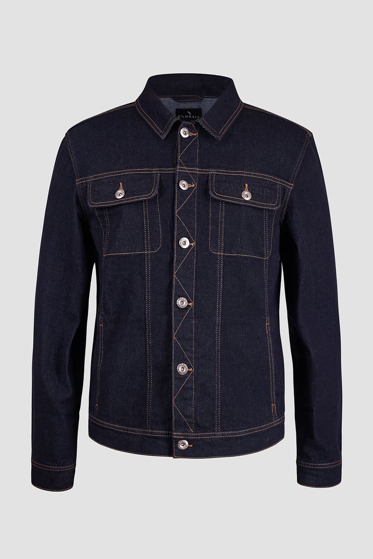 Long Sleeve Raw Denim Jacket