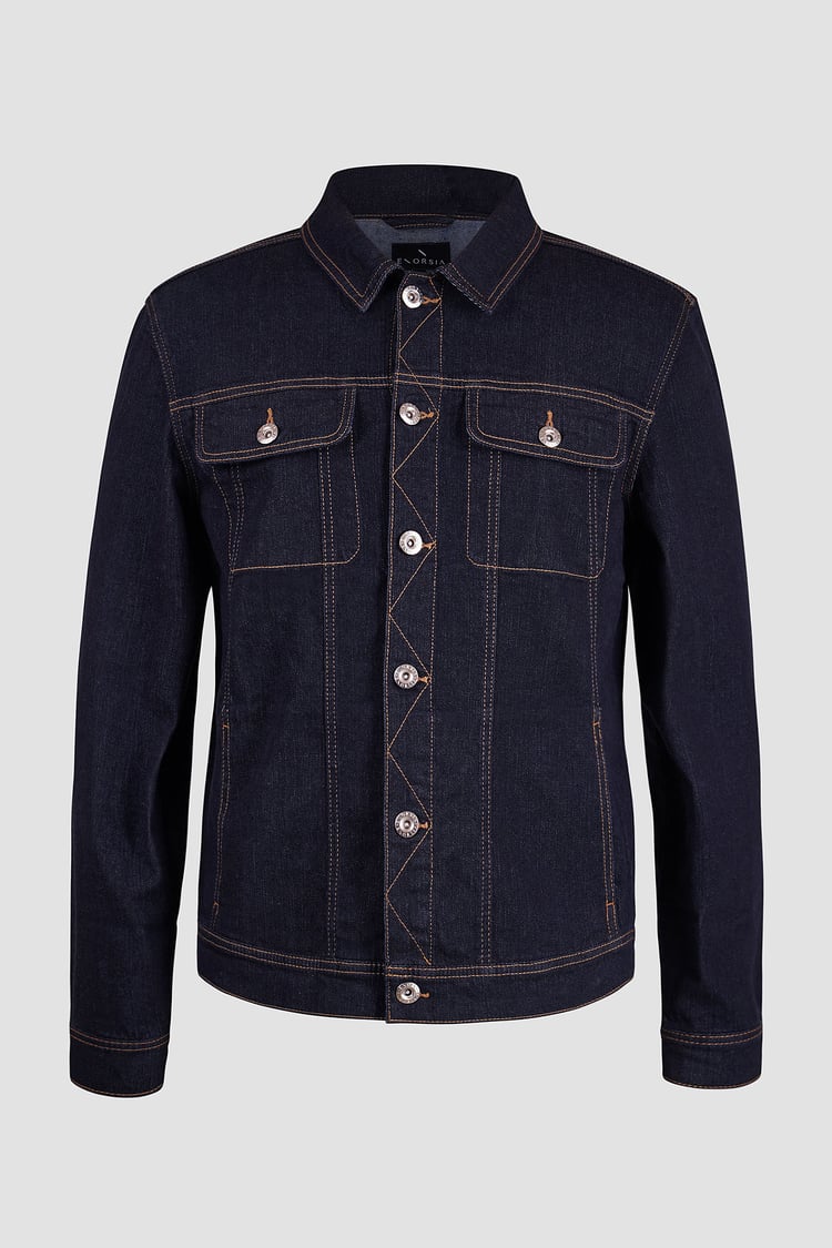Long Sleeve Raw Denim Jacket