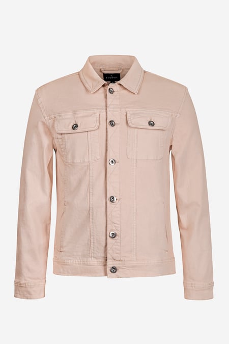 Mens Beige Overdye Denim Jacket