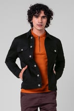 Mens Regular Fit Black Denim Jacket