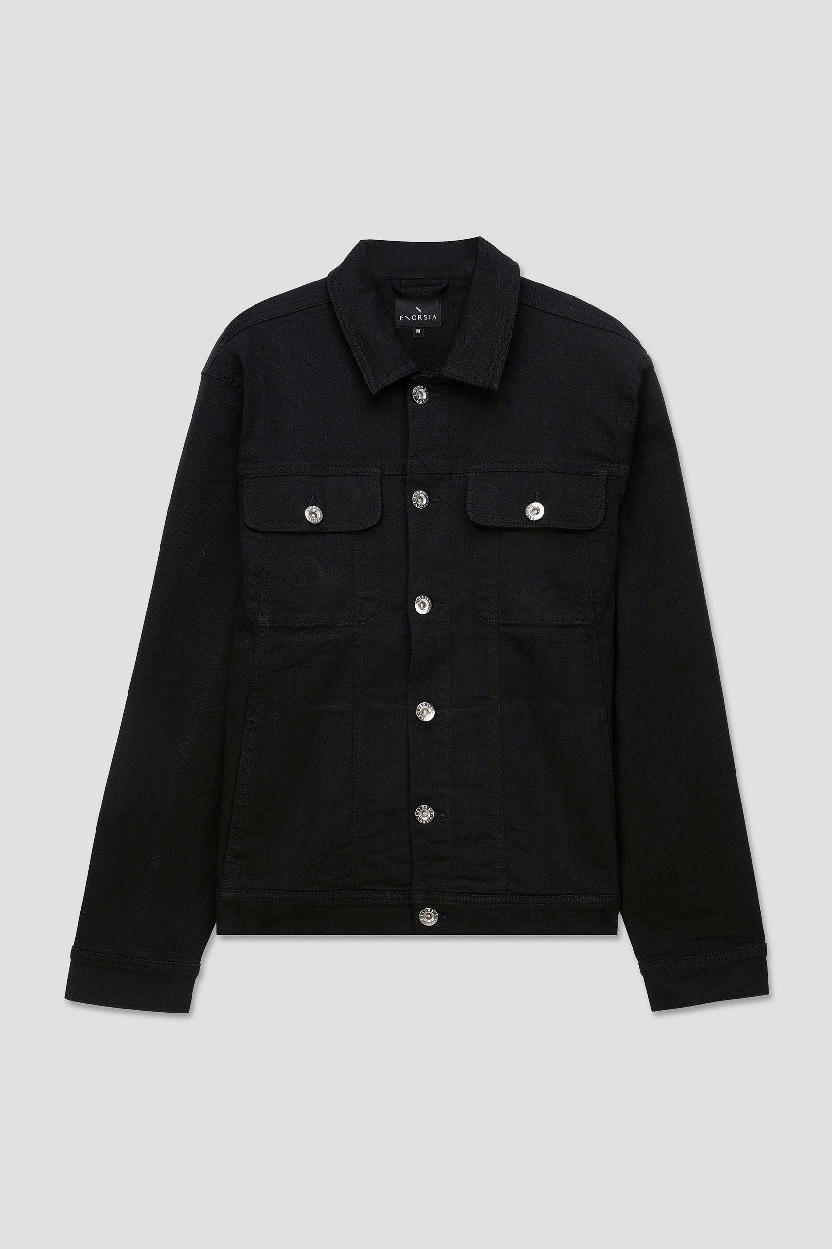 Mens Regular Fit Black Denim Jacket