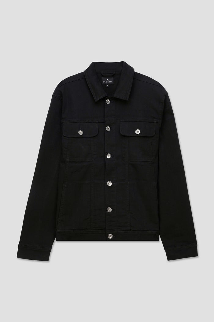 Mens Regular Fit Black Denim Jacket