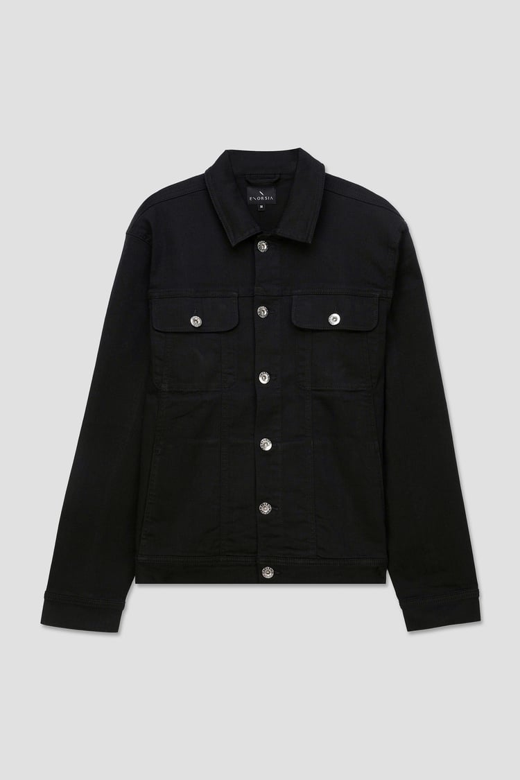 Mens Regular Fit Black Denim Jacket