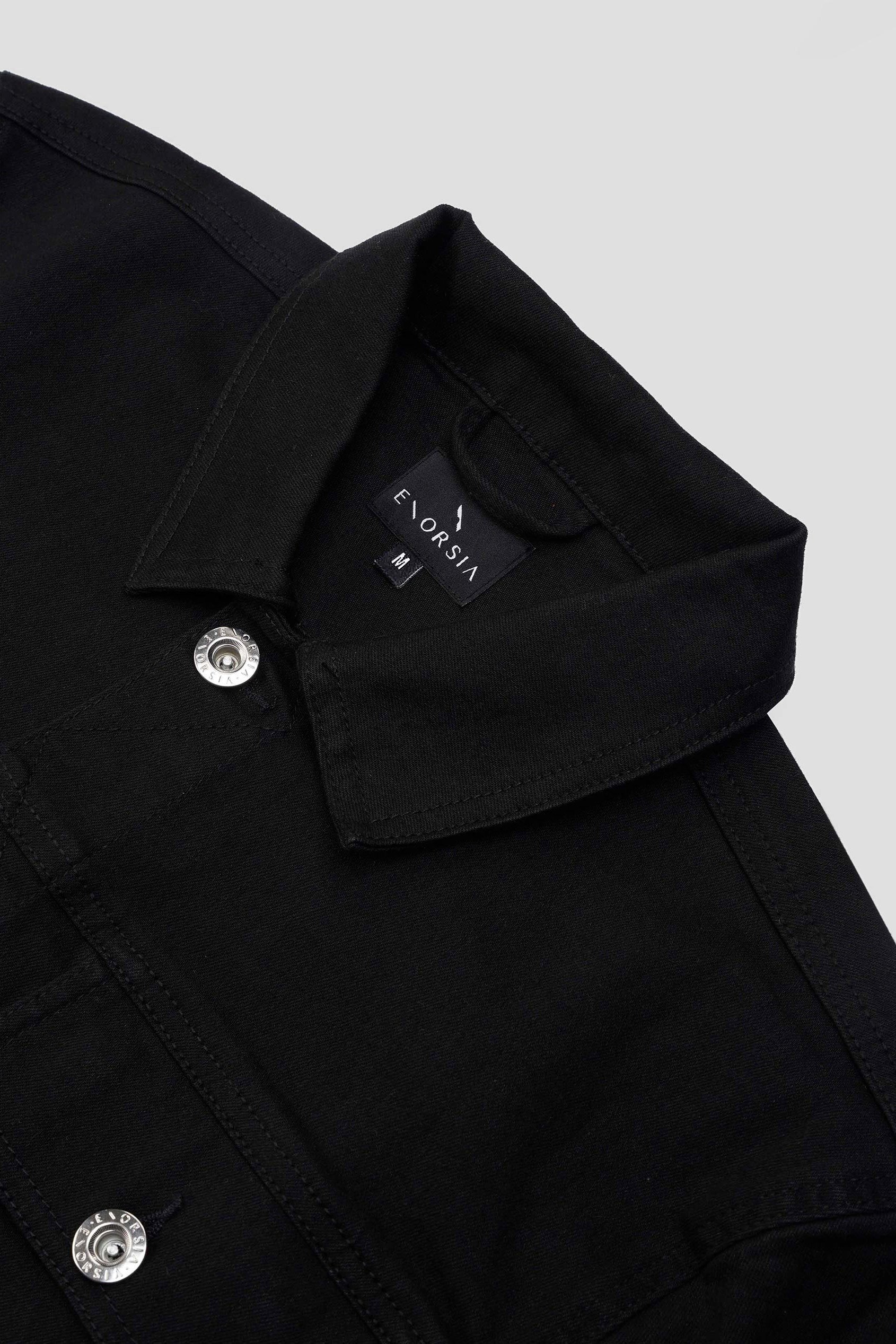 Mens Regular Fit Black Denim Jacket