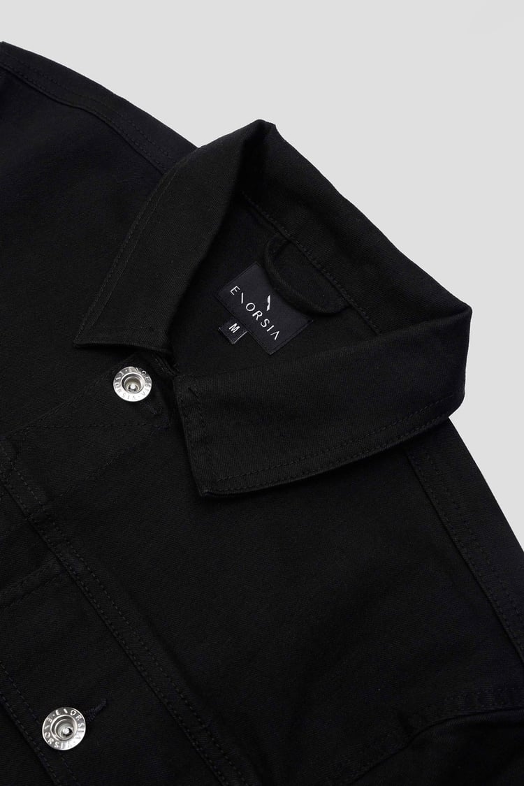 Mens Regular Fit Black Denim Jacket