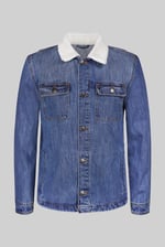 Men's Borg Collar Denim Trucker Jacket