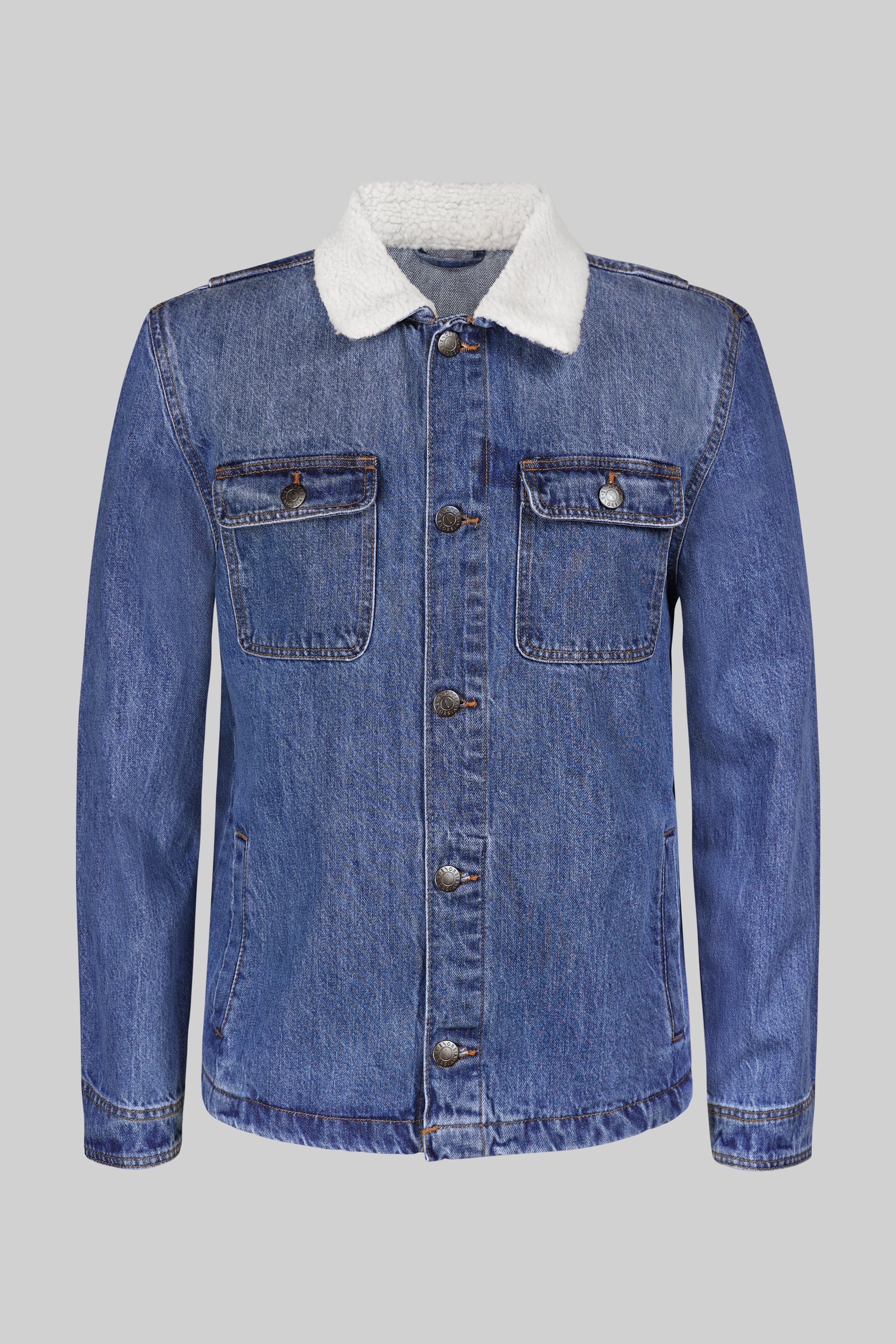 Borg Collar Cotton Denim Tucker Jacket