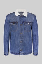 Borg Collar Cotton Denim Tucker Jacket