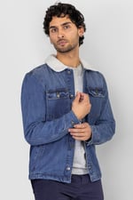 Borg Collar Cotton Denim Tucker Jacket