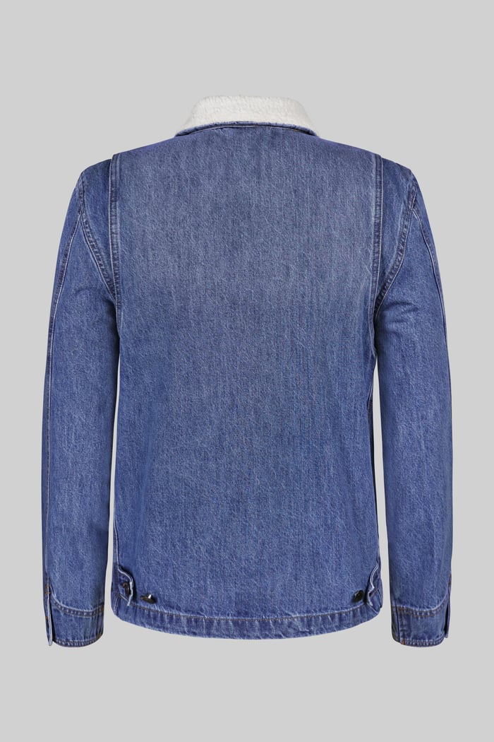 Borg Collar Cotton Denim Tucker Jacket