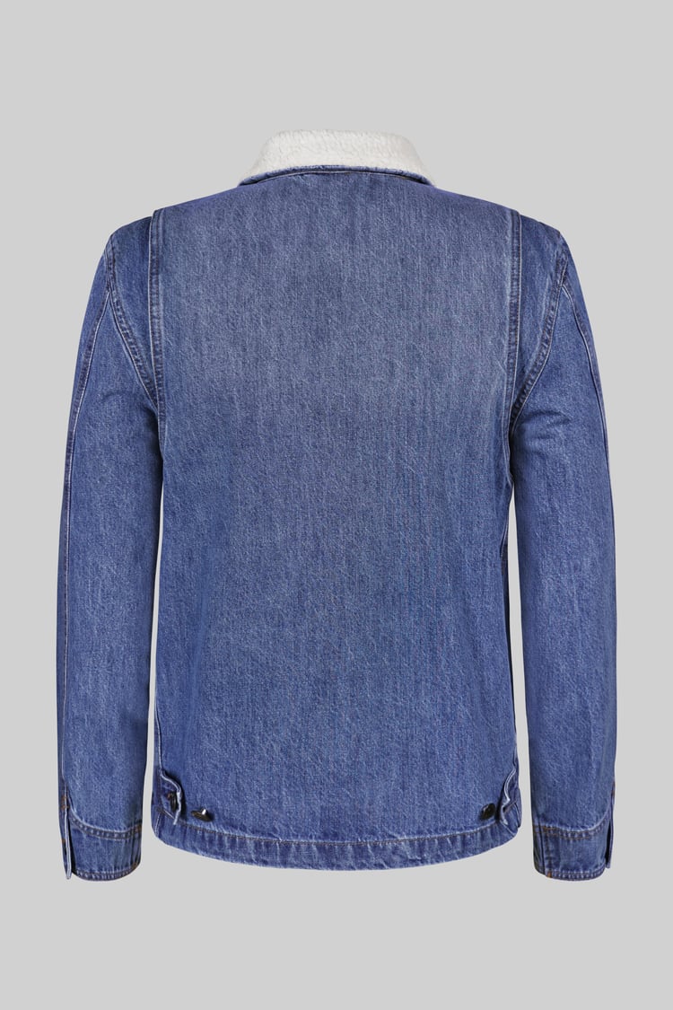 Borg Collar Cotton Denim Tucker Jacket