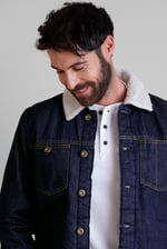 Men's Borg Lined 100% Cotton Denim Jacket