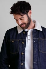 Men's Borg Lined 100% Cotton Denim Jacket