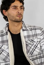 Borg Lined Plaid Check Shacket