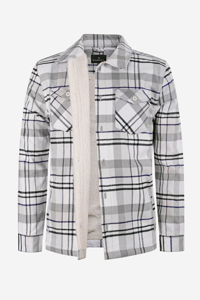 Borg Lined Plaid Check Shacket