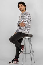 Borg Lined Plaid Check Shacket