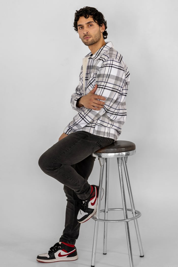 Borg Lined Plaid Check Shacket