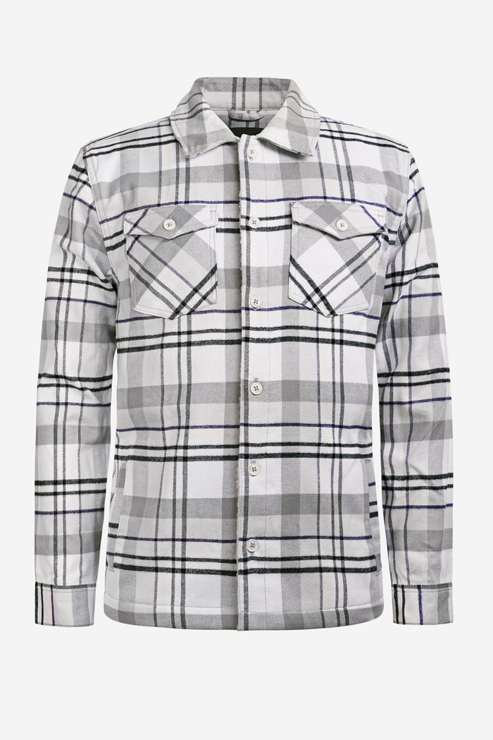 Borg Lined Plaid Check Shacket