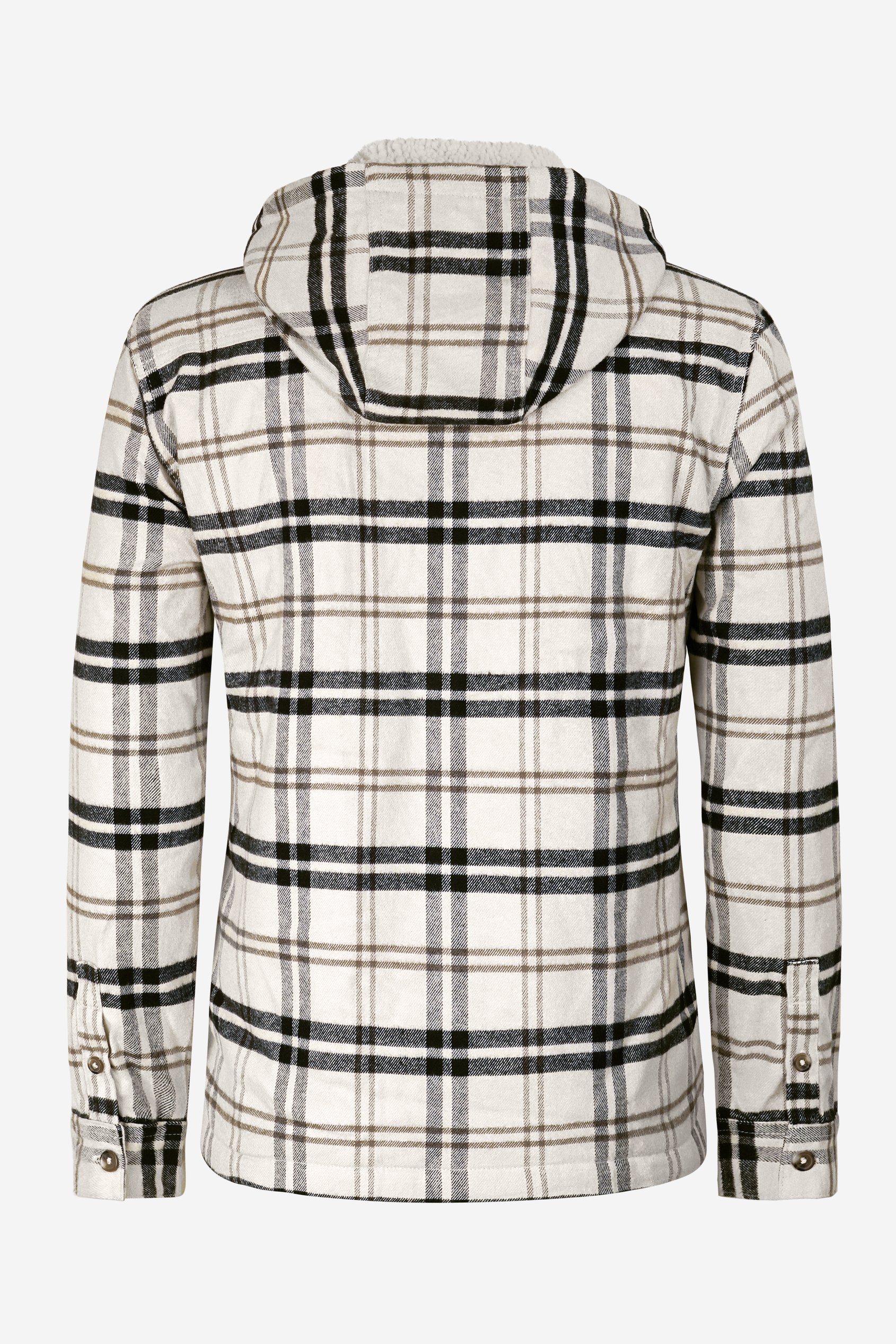 Check Hooded Borg Lined Shacket