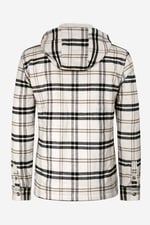Ecru Check Hooded Borg Lined Shacket
