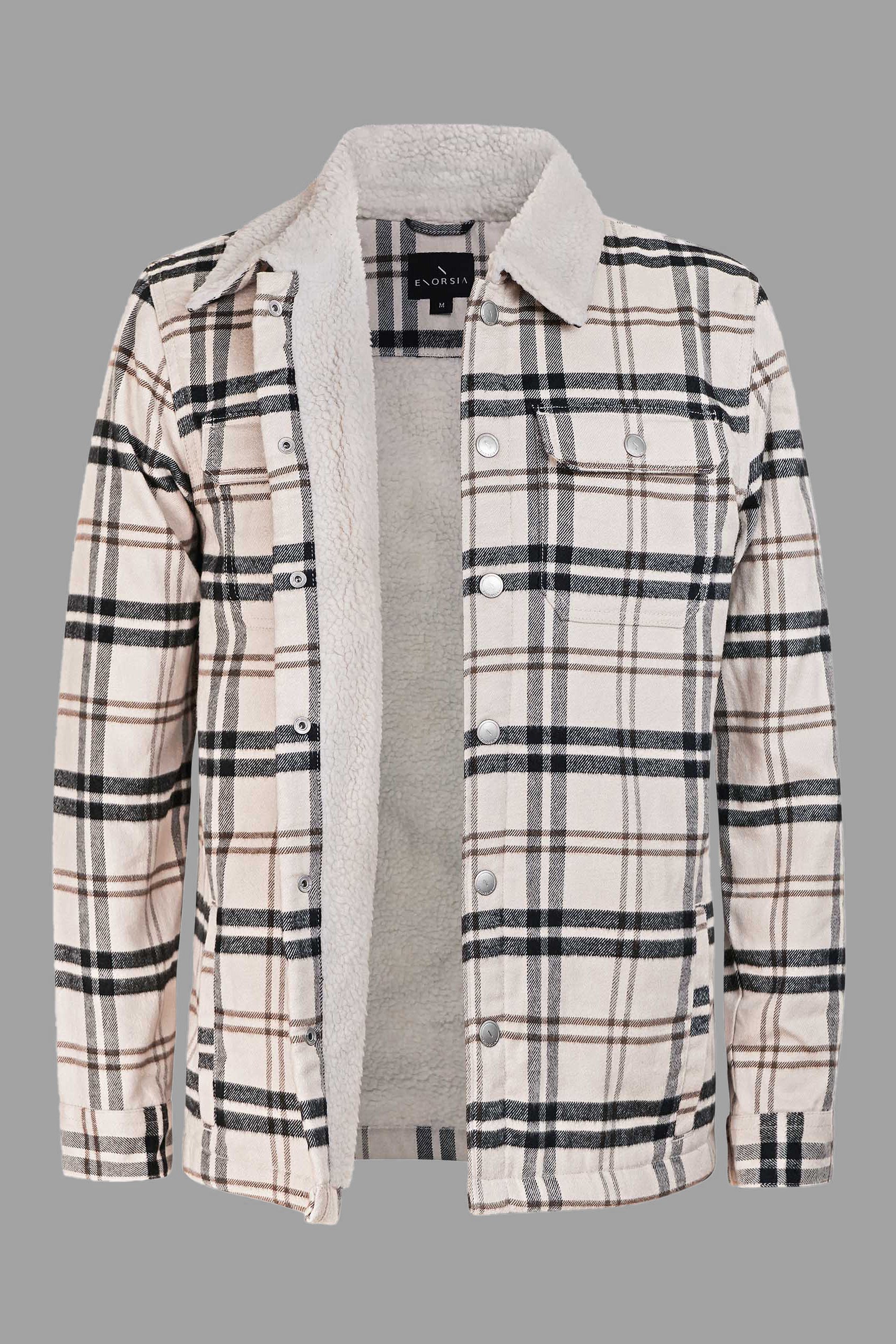 Tartan Check Borg Lined Cotton Shacket