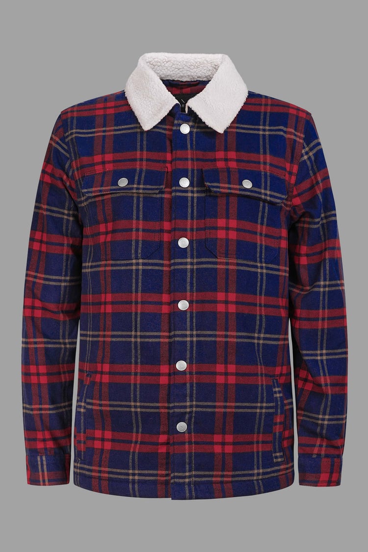 Tartan Check Borg Lined Shacket