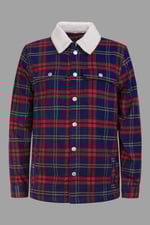 Tartan Check Borg Lined Cotton Shacket