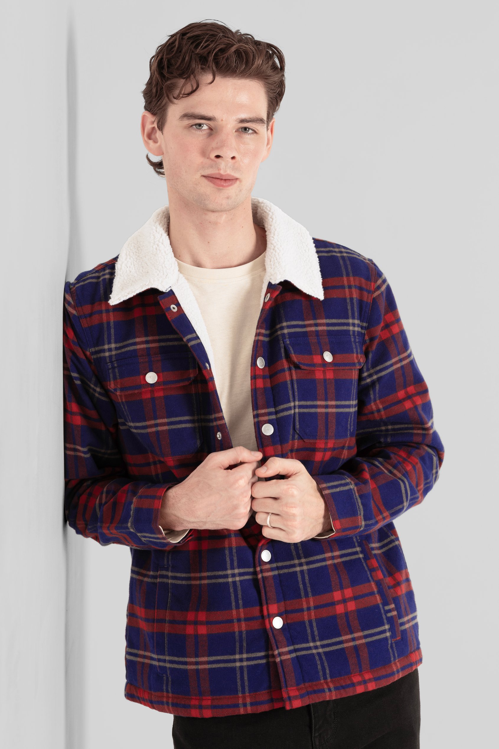 Tartan Check Borg Lined Shacket
